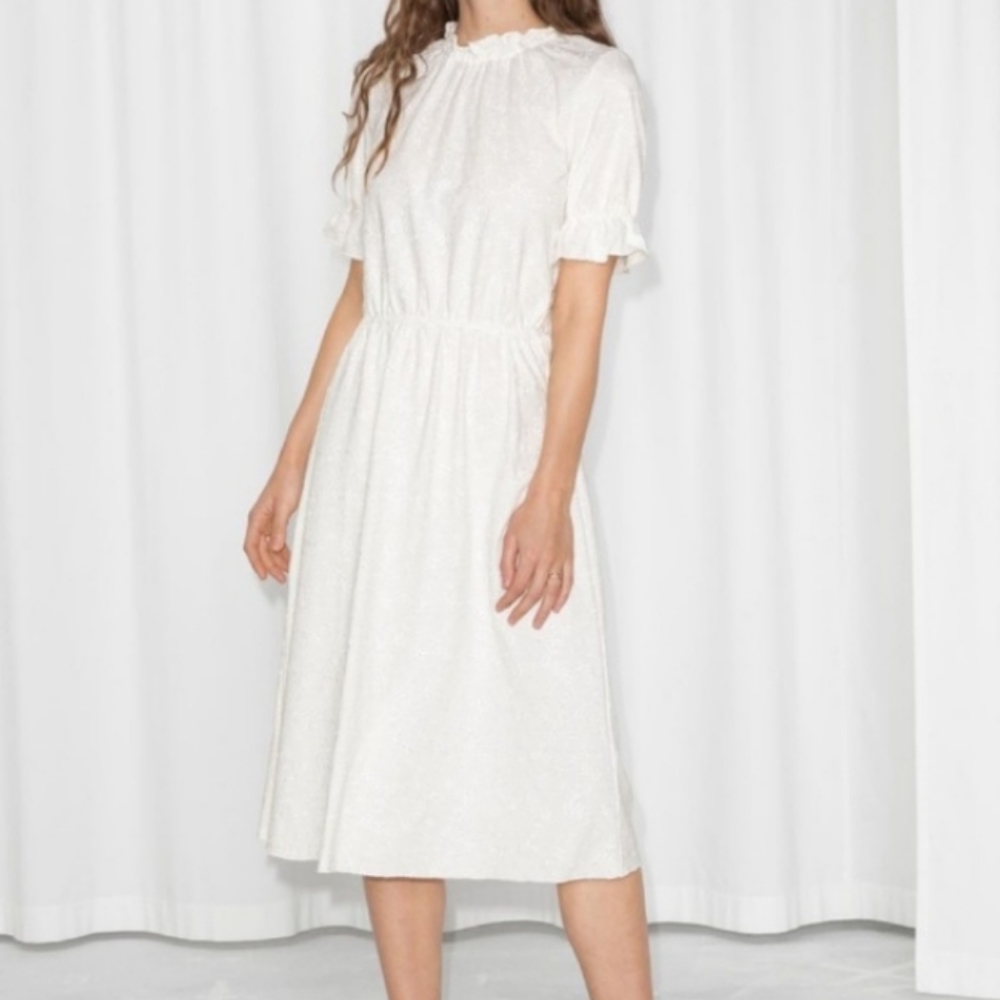 & Other Stories white emborderied dress